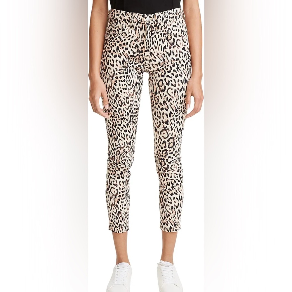 JEN7 by 7 for All Mankind Ankle Skinny Jeans Women's Size 0 Leopard Print